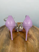 NWB Lulus Damsia Purple Rhinestone Open Toe Ankle Strap Heels Size 5.5