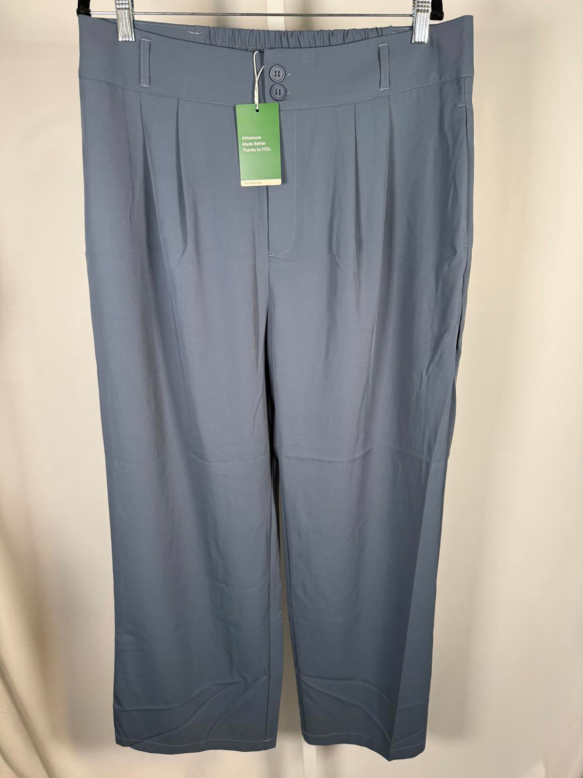 NWT Halara Flex High Waisted Zipper Pocket Shirred Straight Leg Work Pants XL