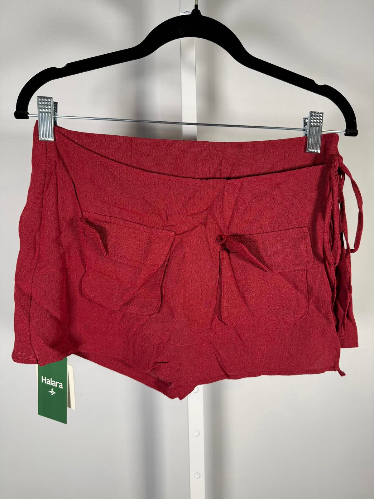 NWT Halara Red Mini Skirt Side Tie Athletic Casual Lightweight Size XS