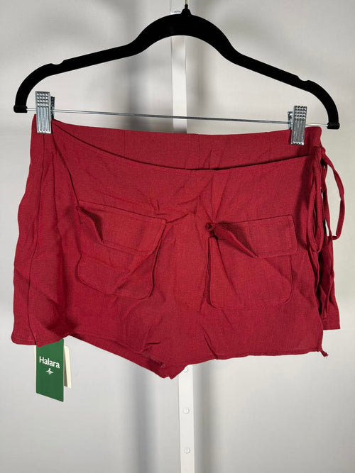 NWT Halara Red Mini Skirt Side Tie Athletic Casual Lightweight Size XS