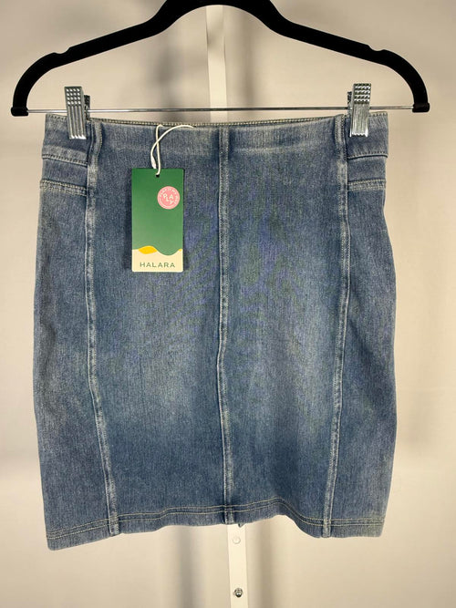 NWT Halara Denim Mini Skirt High Waisted Straight Casual Size XS
