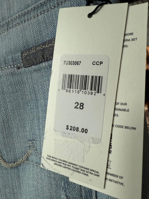 NWT 7 For All Mankind Josefina Slim Boyfriend Jeans Women’s Size 28 Light Wash