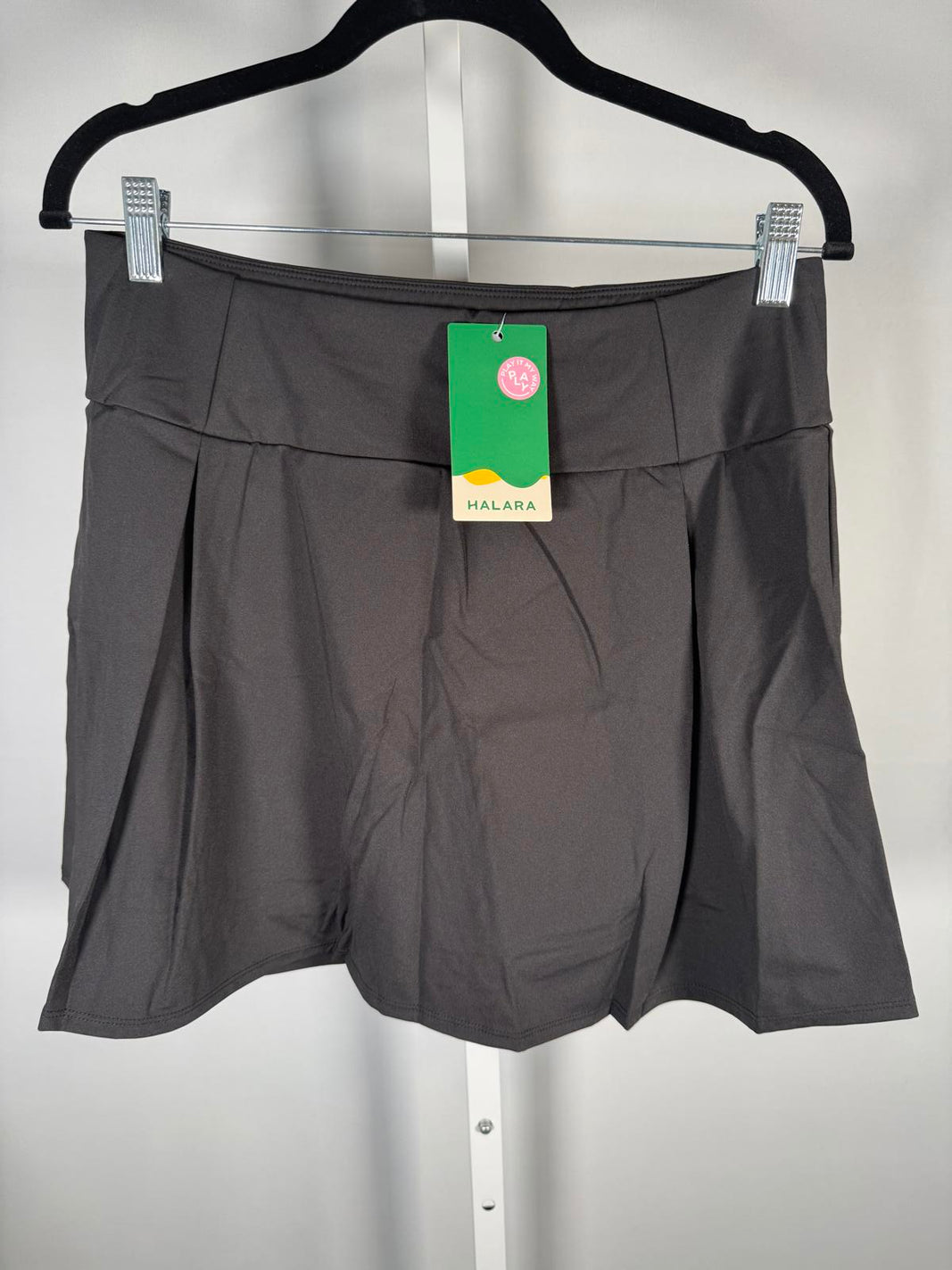 NWT Halara 2-In-1 Black Skirt Skort Built-In Shorts Activewear Gray Size XL
