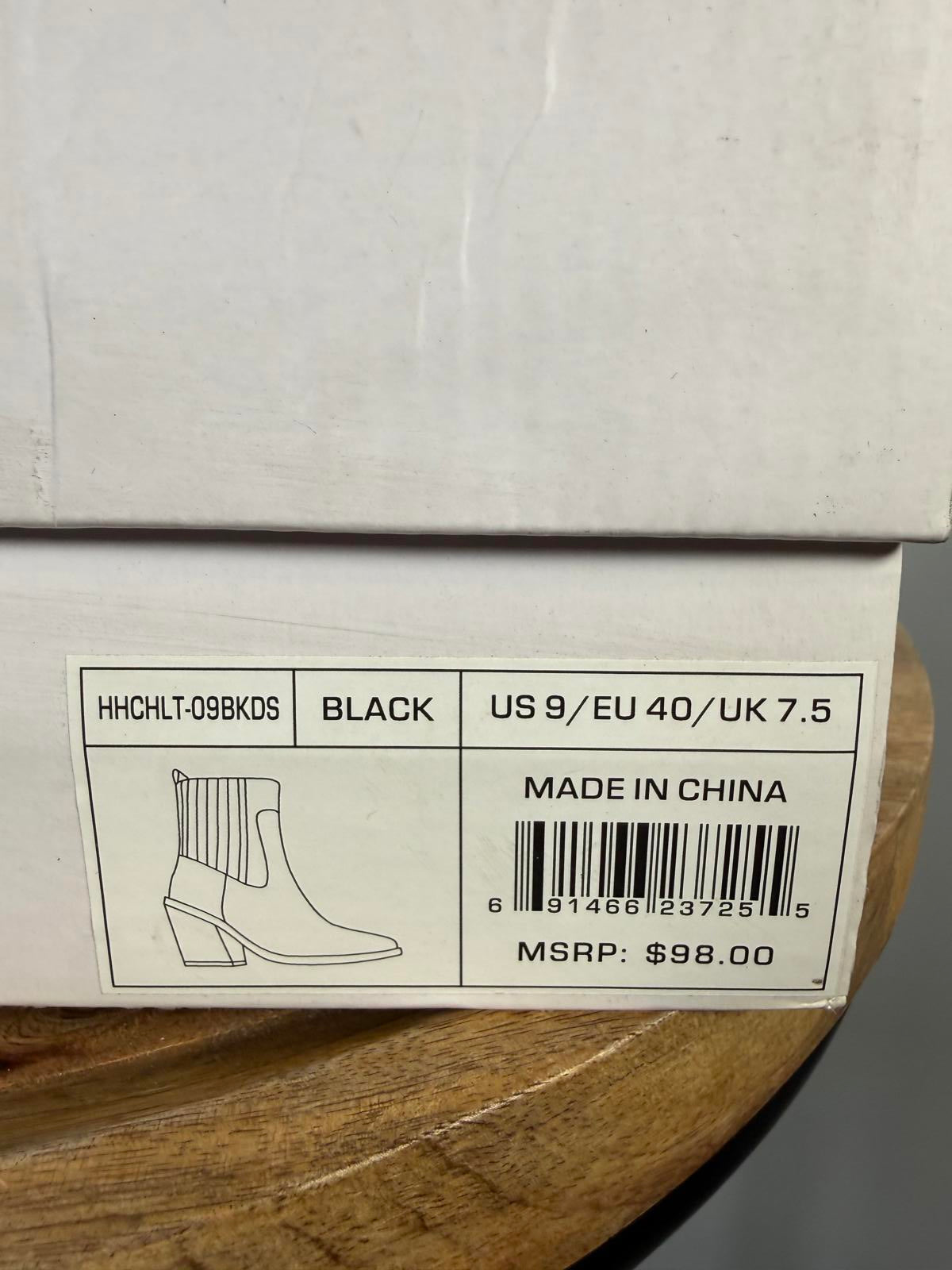 NWB H Halston Women's Charlotte Ankle Boots Black US Size 9