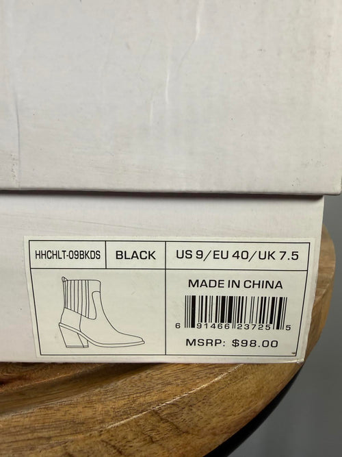 NWB H Halston Women's Charlotte Ankle Boots Black US Size 9