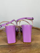 NWB INTENTIONALLY BLANK Leather Strappy Heeled Sandals EU Size 39 (US 8.5 - 9)