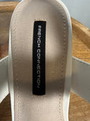 French Connection Women's Dakota Block Heel Sandals White/Black Size 9.5 NWB