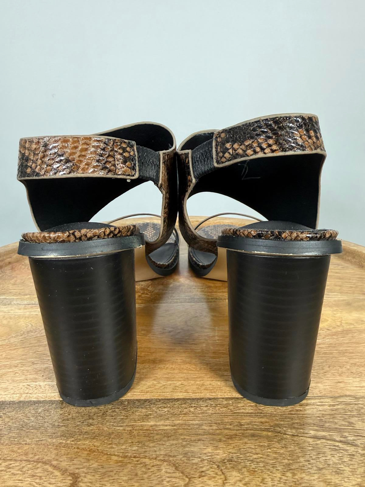 French Connection Women's Lori Sandals In Snakeskin Print Size 9 NWB