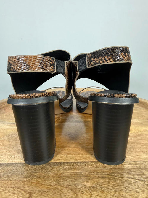 French Connection Women's Lori Sandals In Snakeskin Print Size 9 NWB
