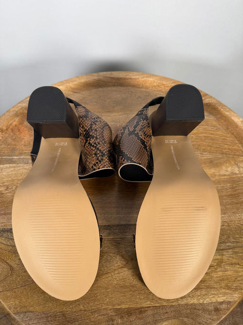 French Connection Women's Lori Sandals In Snakeskin Print Size 9 NWB