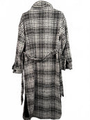 NWT LBLC THE LABEL Hayley Long Belted Plaid Wool Blend Jacket Small