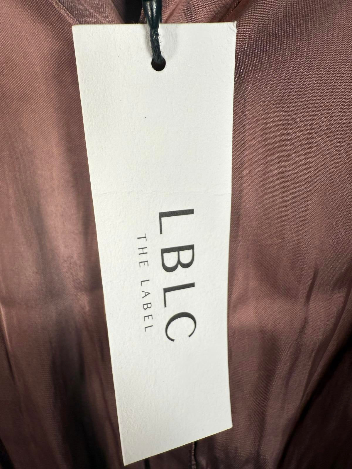 NWT Lblc The Label Carmen Silky Satin Shirt Dress Rose Size Large