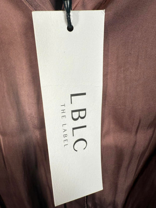 NWT Lblc The Label Carmen Silky Satin Shirt Dress Rose Size Large