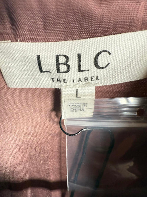 NWT Lblc The Label Carmen Silky Satin Shirt Dress Rose Size Large
