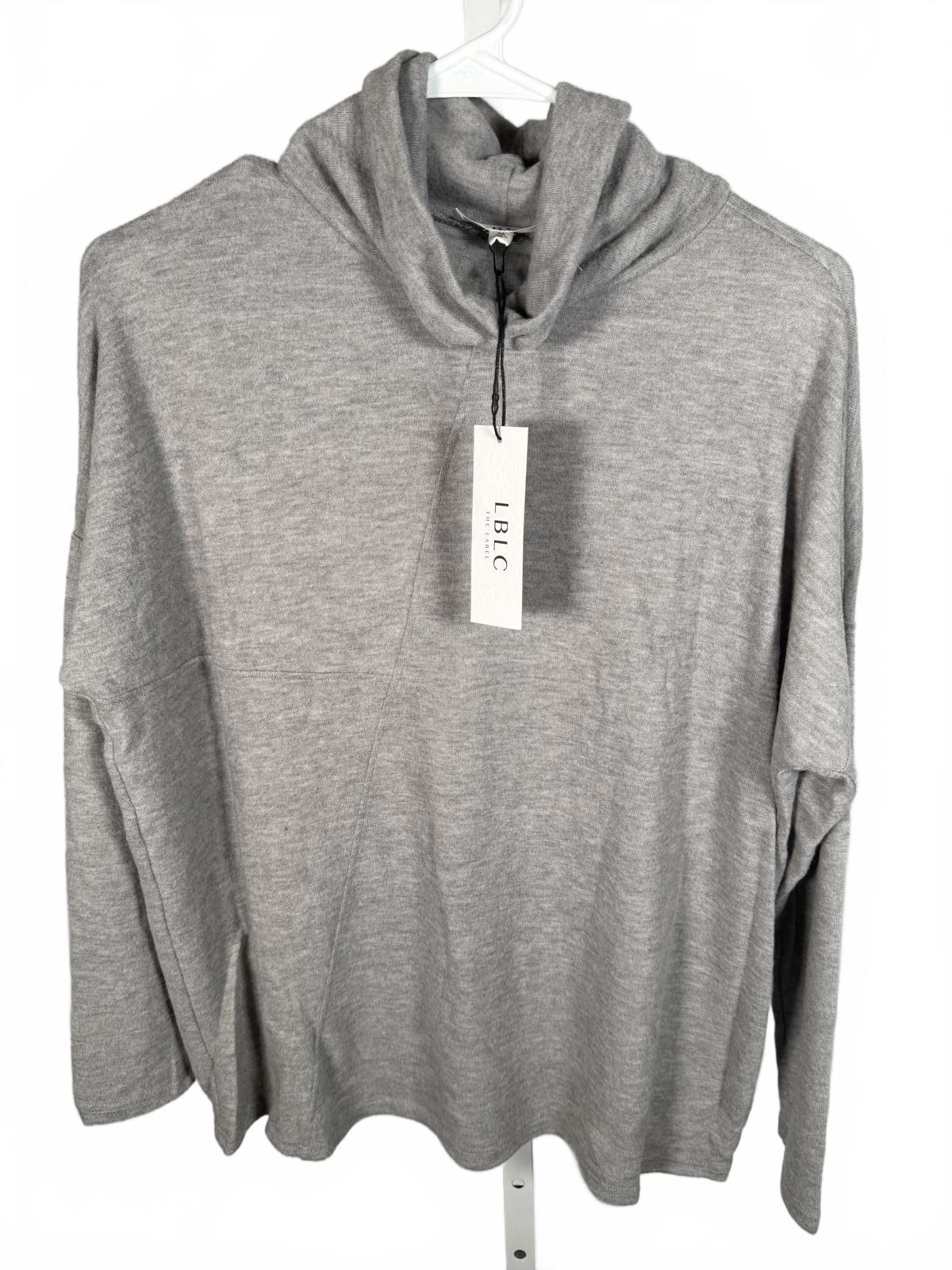 NWT LBLC The Label Mimi Cozy Heather Gray Turtleneck Top Size M