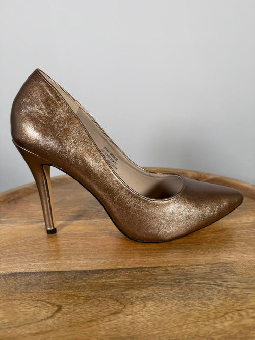 French Connection Rose Gold Pointed Toe Stiletto Heels US 9 NWB