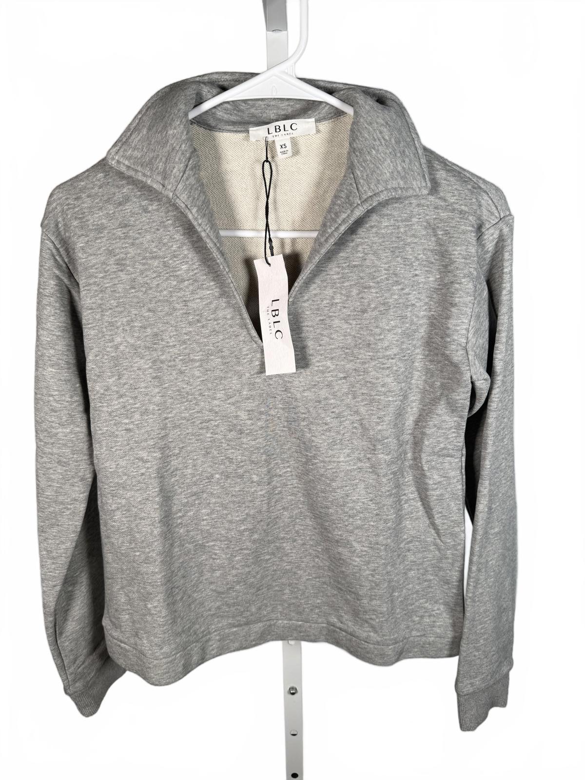 NWT LBLC The Label Tamara V-Neck Pullover Heather Gray XS
