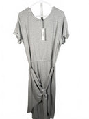 NWT LBLC The Label Kelly Wrap Dress Heather Gray Short Sleeve Women’s Size Large
