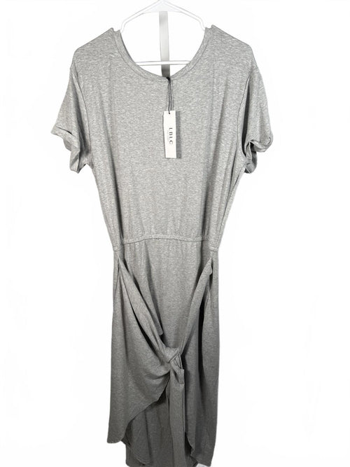 NWT LBLC The Label Kelly Wrap Dress Heather Gray Short Sleeve Women’s Size Large