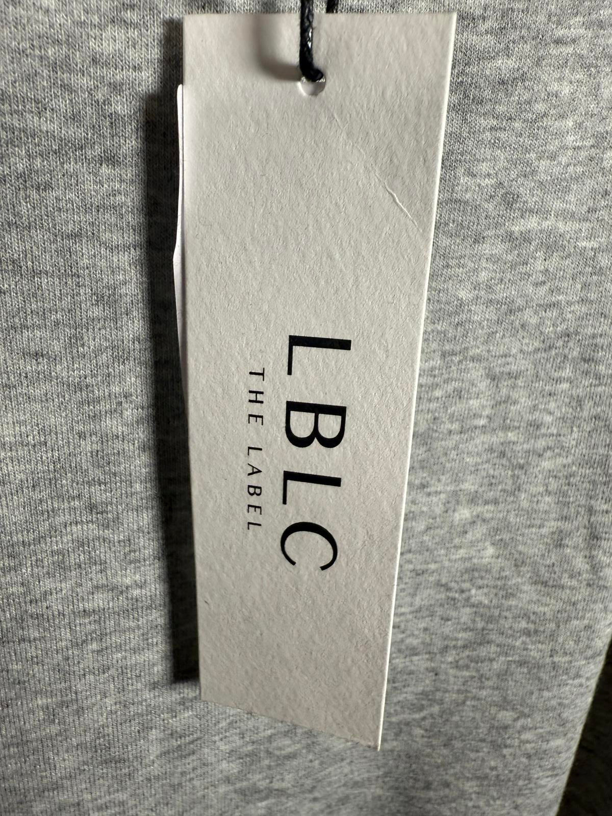NWT LBLC The Label Kelly Wrap Dress Heather Gray Short Sleeve Women’s Size Large