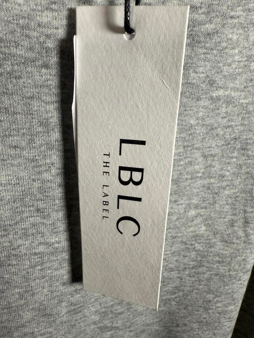 NWT LBLC The Label Kelly Wrap Dress Heather Gray Short Sleeve Women’s Size Large
