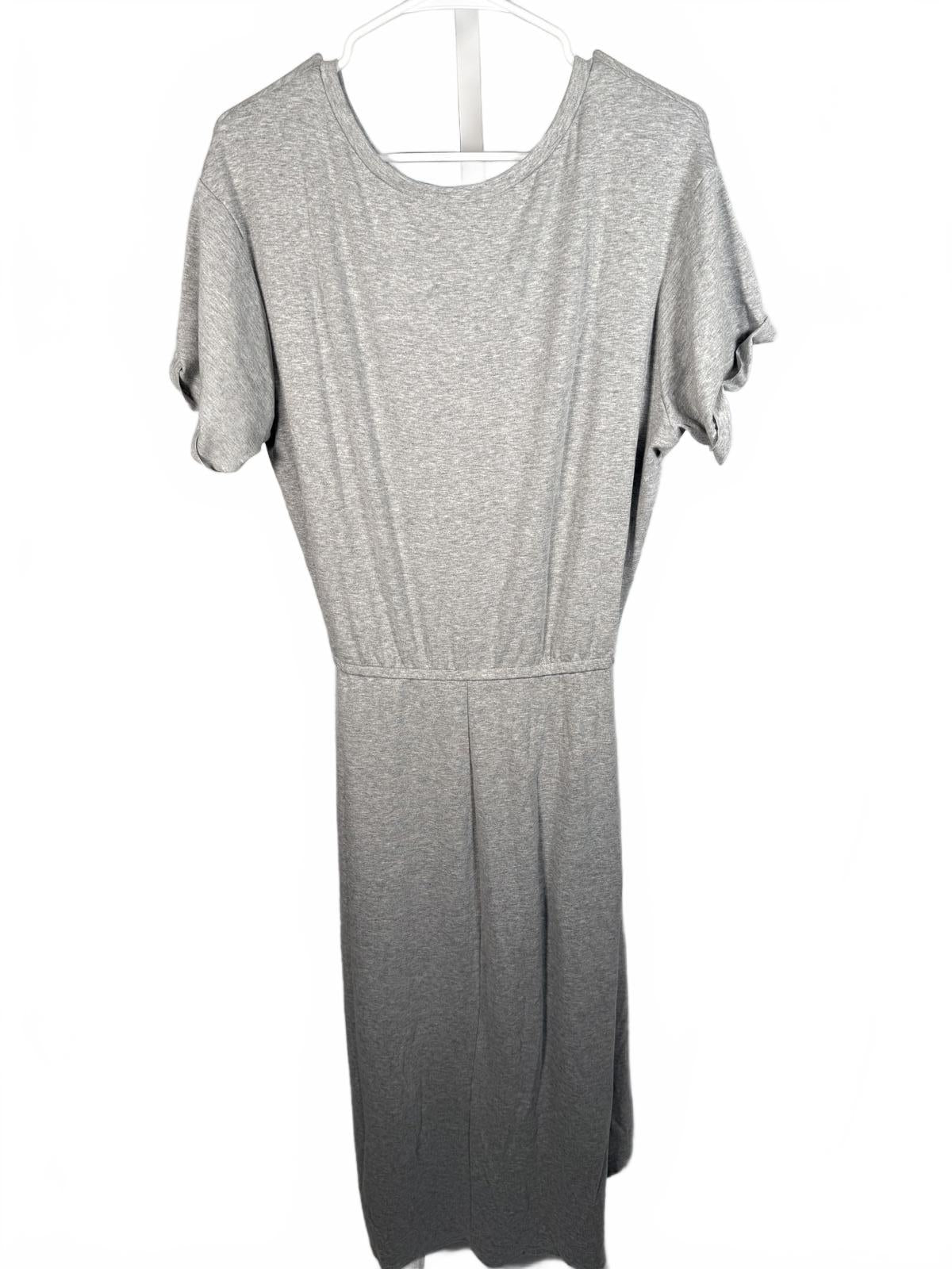 NWT LBLC The Label Kelly Wrap Dress Heather Gray Short Sleeve Women’s Size Large
