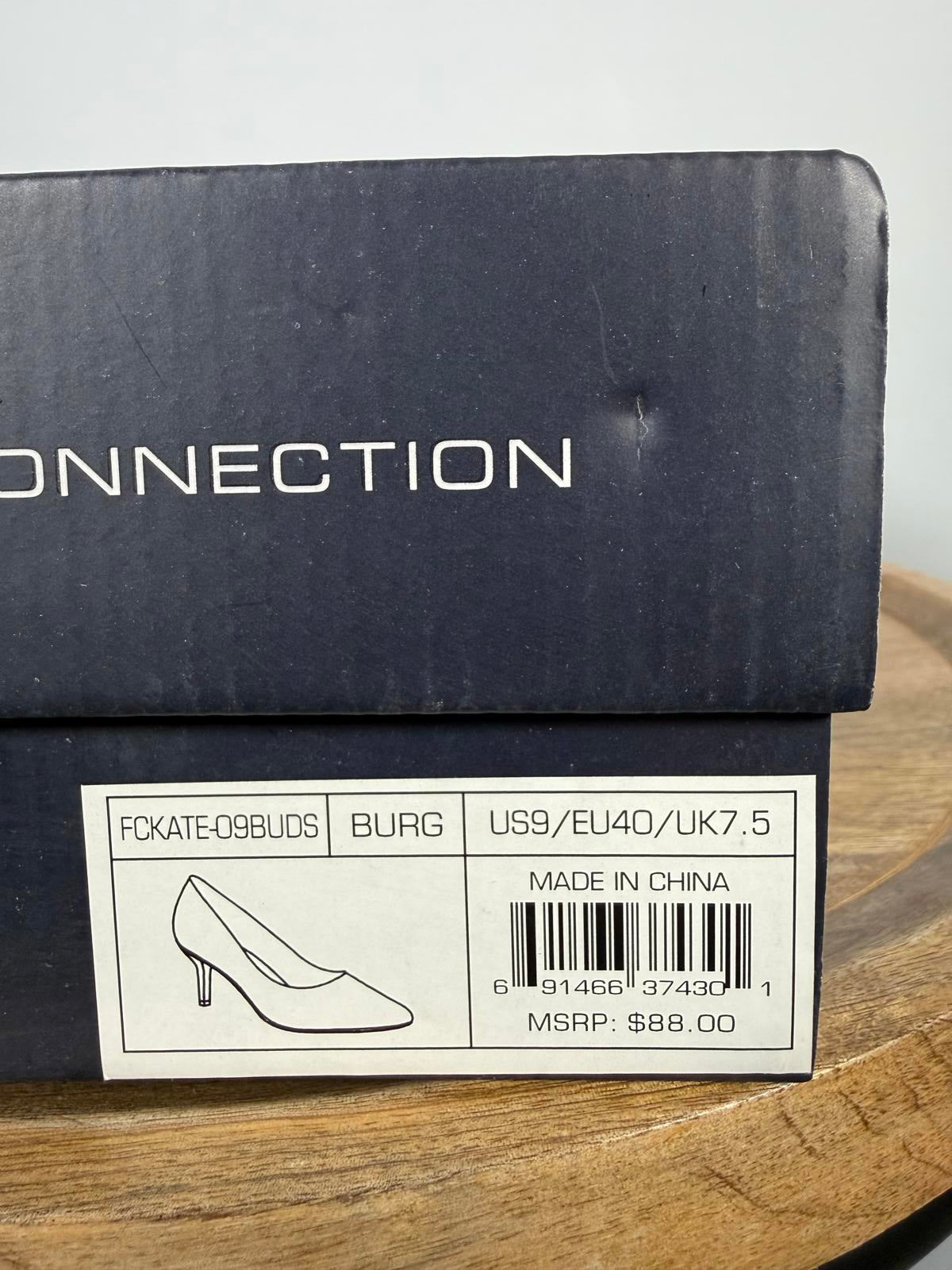 French Connection Kate Burgundy Pointed Toe Pumps Kitten Heel Size 9 NWB