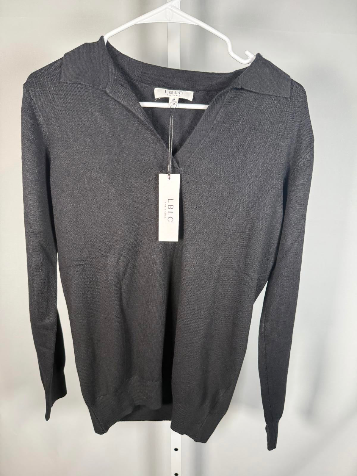 NWT LBLC The Label Black Knit High-Low Pullover Top Medium