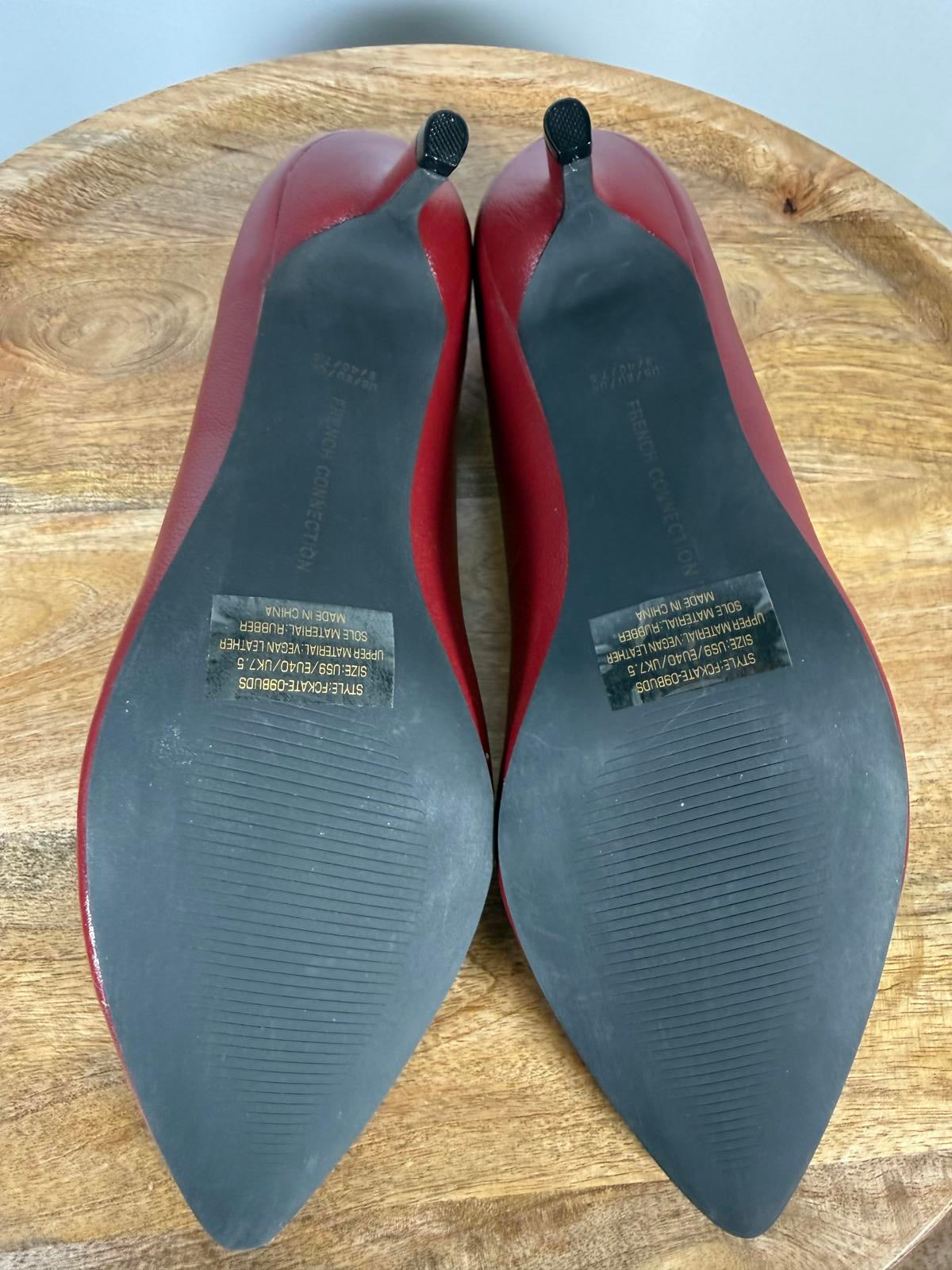 French Connection Kate Burgundy Pointed Toe Pumps Kitten Heel Size 9 NWB