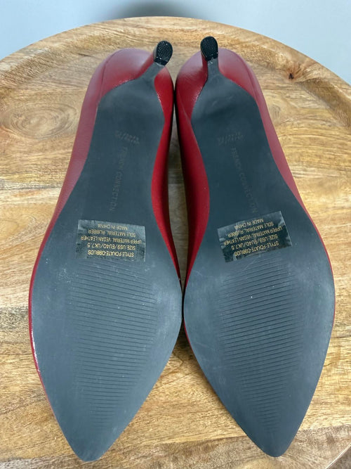 French Connection Kate Burgundy Pointed Toe Pumps Kitten Heel Size 9 NWB