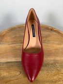 French Connection Kate Burgundy Pointed Toe Pumps Kitten Heel Size 9 NWB