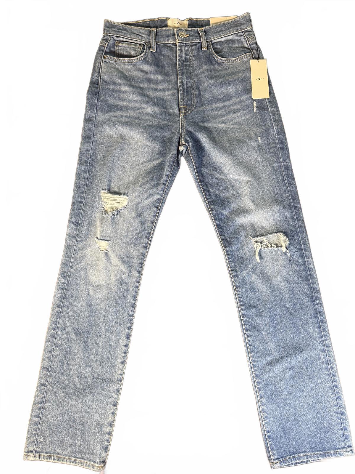 NWT 7 For All Mankind Easy Slim Women's Floral Detail Jeans Size 28