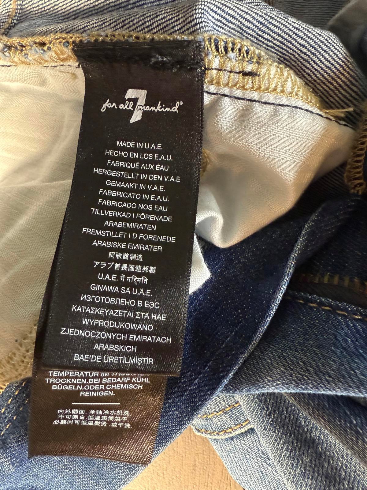 NWT 7 For All Mankind Easy Slim Women's Floral Detail Jeans Size 28