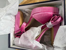 French Connection Pink Velvet Platform Block Heel Sandals Size 8.5 NWB
