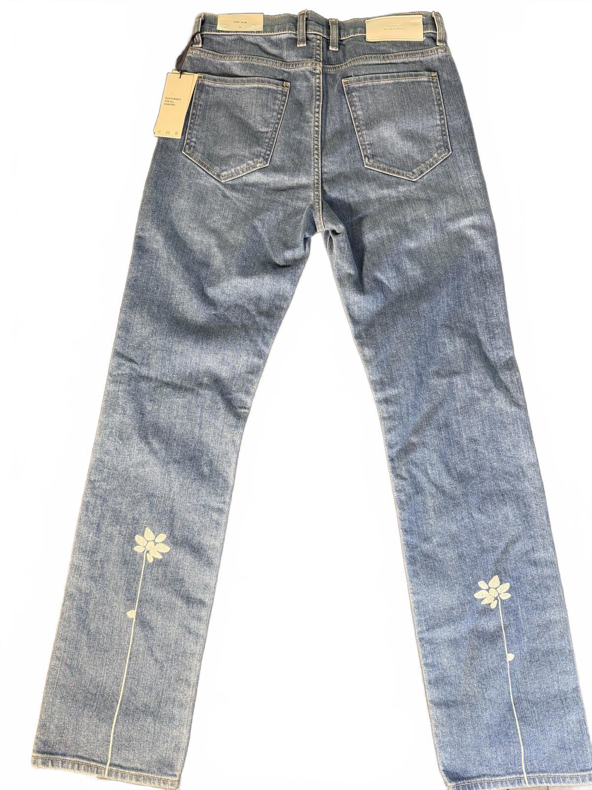 NWT 7 For All Mankind Easy Slim Women's Floral Detail Jeans Size 28