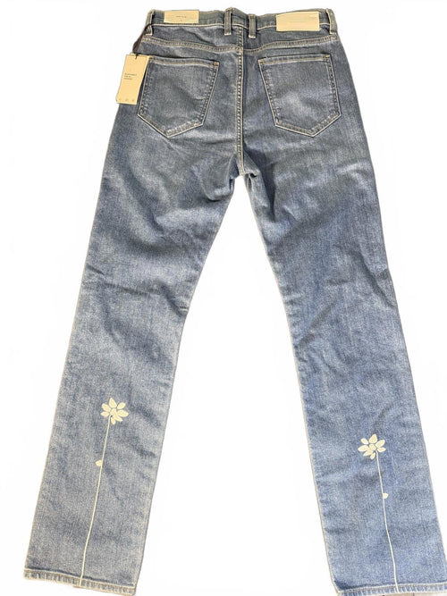 NWT 7 For All Mankind Easy Slim Women's Floral Detail Jeans Size 28