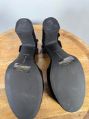 French Connection Black Velvet Platform Block Heel Sandals Size 9 NWB