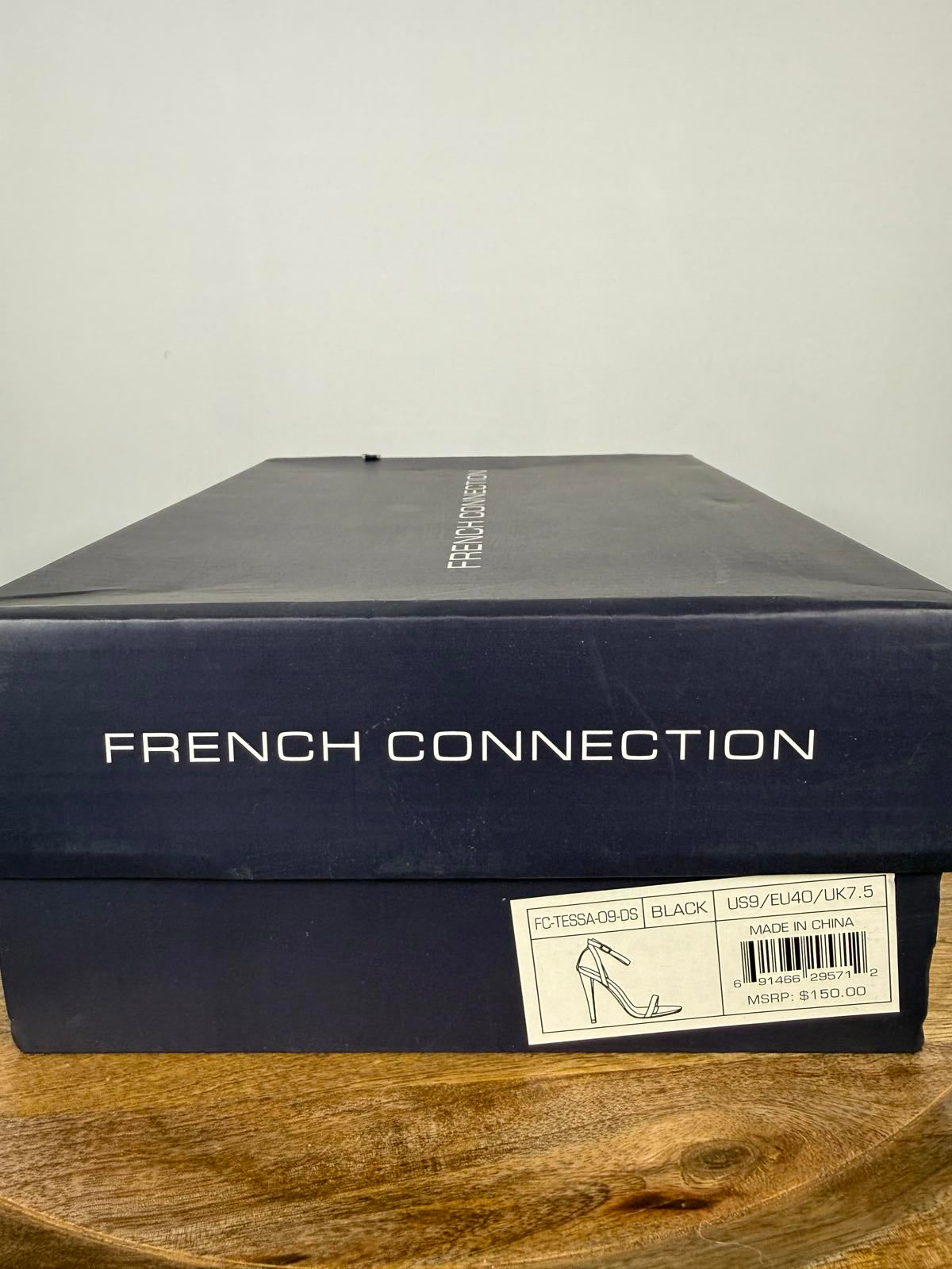 French Connection Tessa Black Strappy Heels Ankle Strap Sandals US 9 NWB