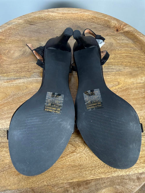 French Connection Tessa Black Strappy Heels Ankle Strap Sandals US 9 NWB