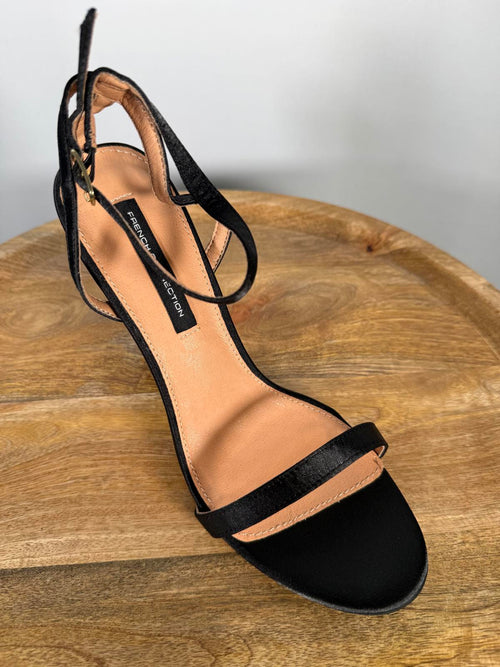 French Connection Tessa Black Strappy Heels Ankle Strap Sandals US 9 NWB