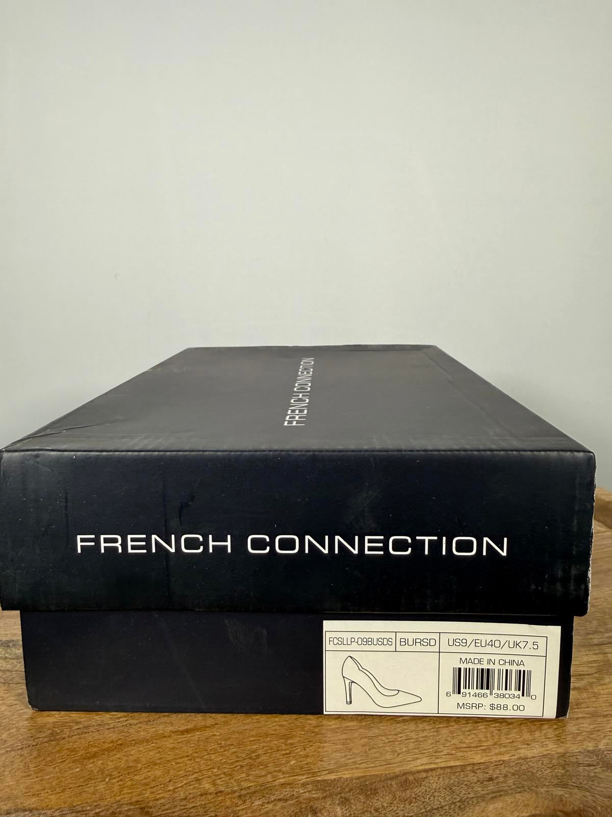 French Connection Burgundy Suede Pointed Toe Stiletto Heels Size 9 NWB