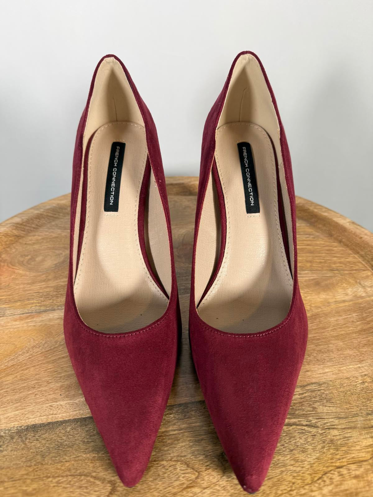 French Connection Burgundy Suede Pointed Toe Stiletto Heels Size 9 NWB