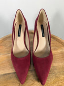 French Connection Burgundy Suede Pointed Toe Stiletto Heels Size 9 NWB