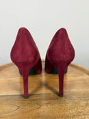 French Connection Burgundy Suede Pointed Toe Stiletto Heels Size 9 NWB