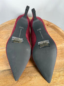 French Connection Burgundy Suede Pointed Toe Stiletto Heels Size 9 NWB