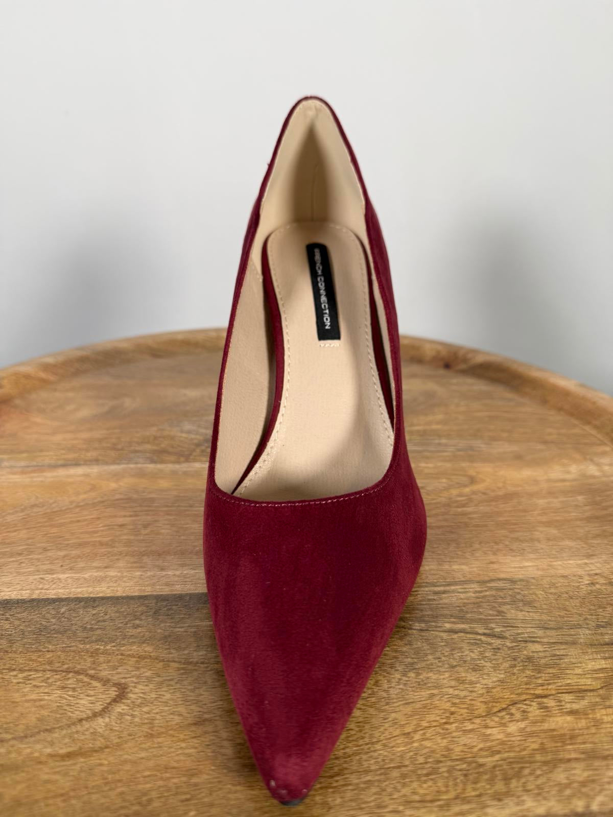 French Connection Burgundy Suede Pointed Toe Stiletto Heels Size 9 NWB