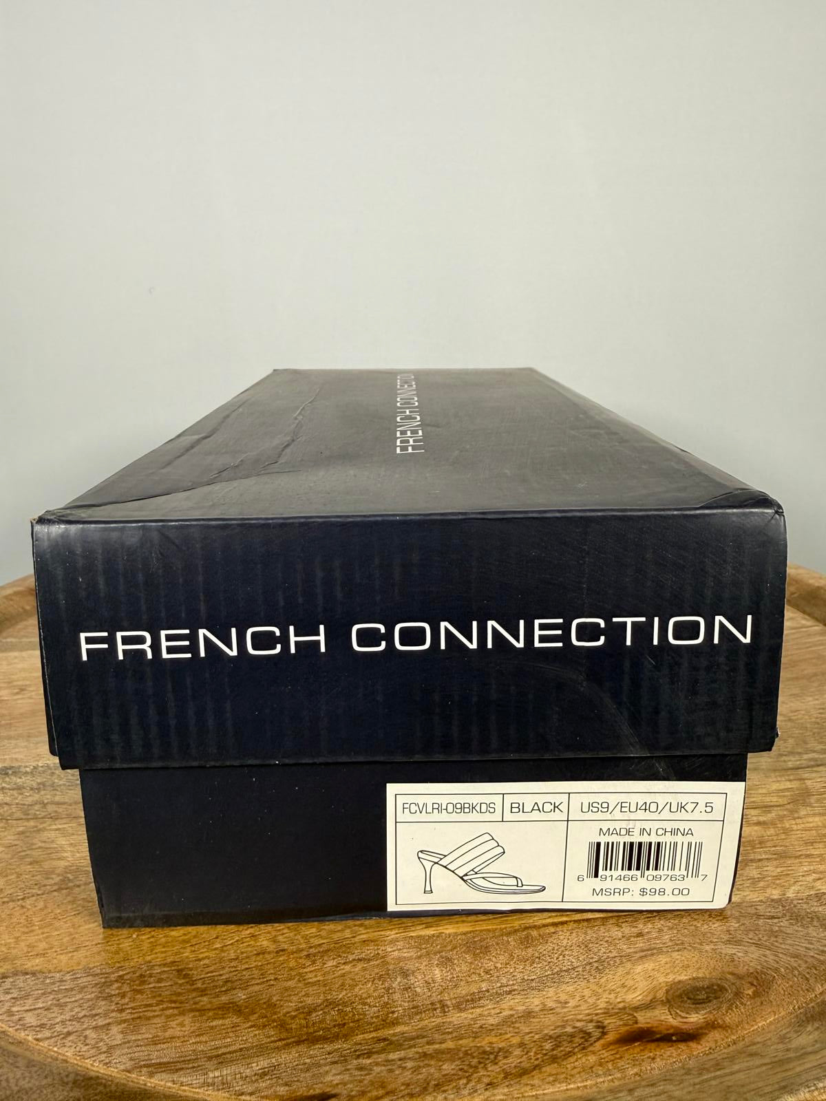 French Connection Womens Valerie Vegan Leather Slip On Heel Sandals Size 9 NWB