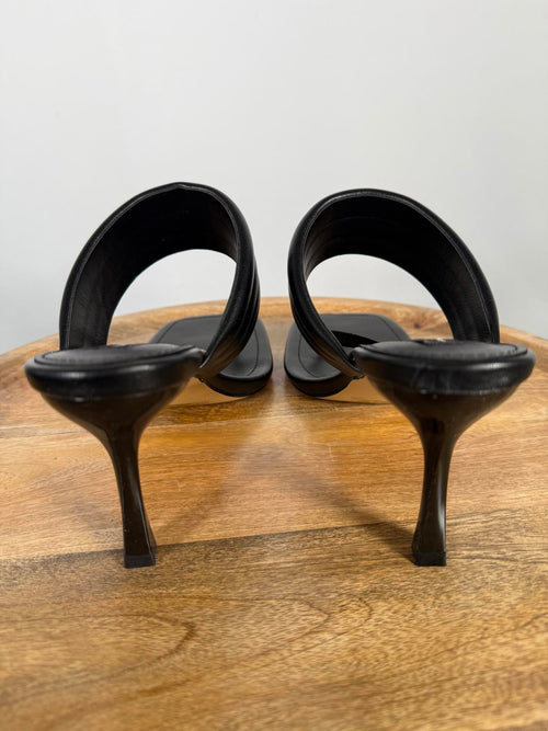 French Connection Womens Valerie Vegan Leather Slip On Heel Sandals Size 9 NWB