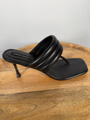 French Connection Womens Valerie Vegan Leather Slip On Heel Sandals Size 9 NWB