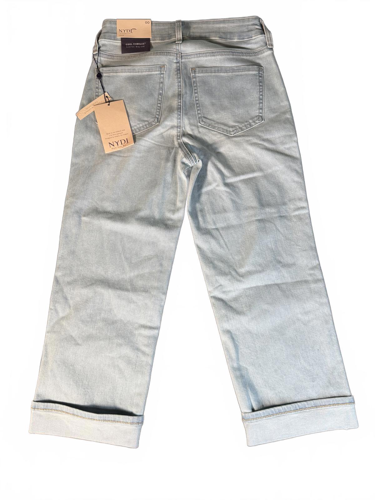 NWT NYDJ Marilyn Crop Cuff Cool Embrace Lift Tuck Jeans Oceanfront Size 00